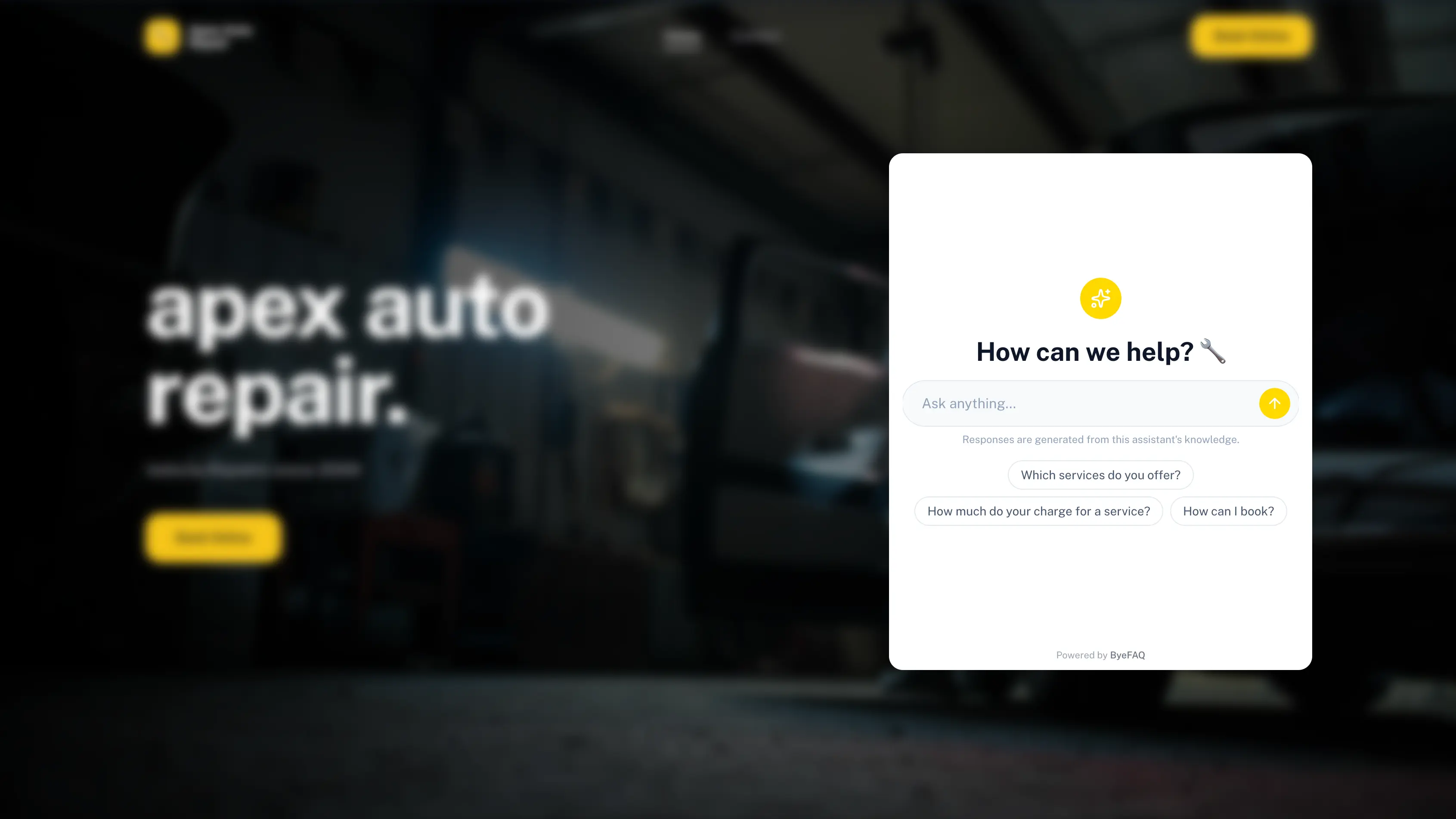 A chat panel right on your homepage