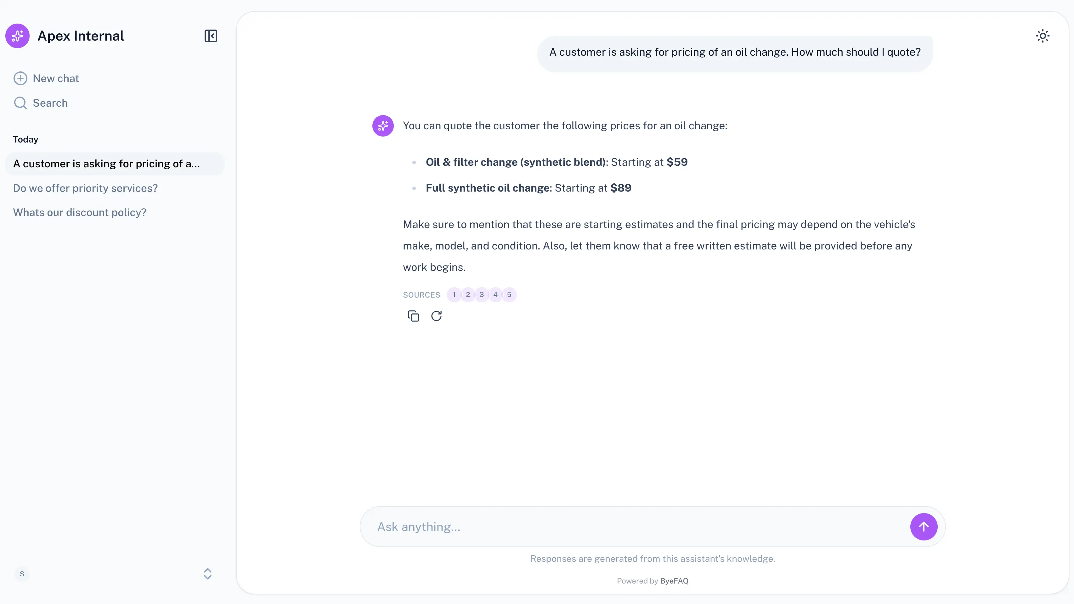 Internal Chat for Staff